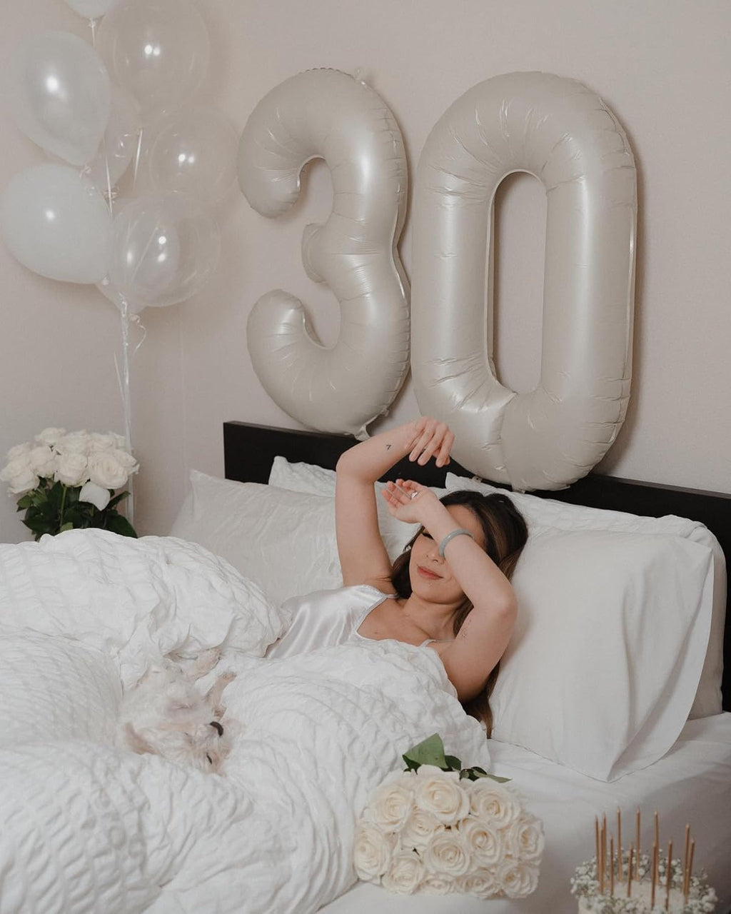 Number Balloons 40 Inch - Cream 0 Birthday Decorations | Elegant Party Supplies for All Ages