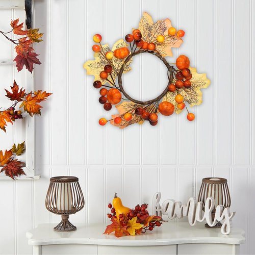 Fall Candle Rings by [Brand Name] - 3.5-Inch Decorative Taper Candle Holders with Maple Leaves & Pumpkins | Autumn Harvest Decor (Set of 3)