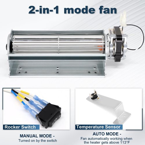 Aibabcue GFB100 Fireplace Blower Fans Kit For Pleasant Hearth Ventless Gas Fireplace VFF-PH20D, VFF-PH20DB, VFF-PH20D-C, VFF-PH32DR, VFF-PH26D Vent-Free Blower Fireplace Fan Replacement