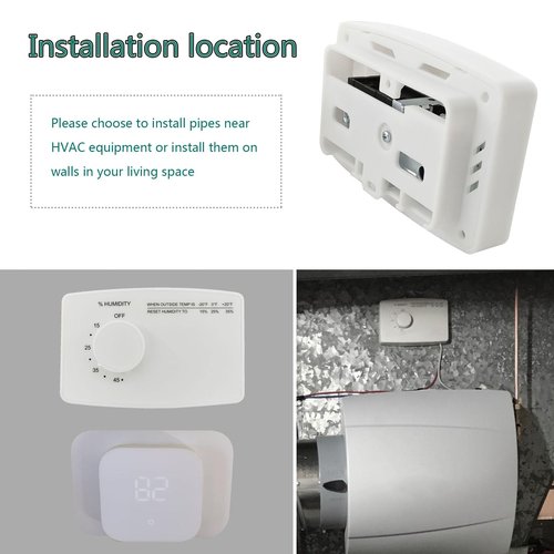 Bydorunce Humidistat Switch 4655, Manual Digital Control for Whole-House Duct or Wall Mounted Humidifier, 24VAC, White
