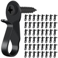 DINGEE 48 Pack Light Clips, Outdoor String Lights Hangers, Black Small Screw Hooks for Patio, Plants, Wind Chimes