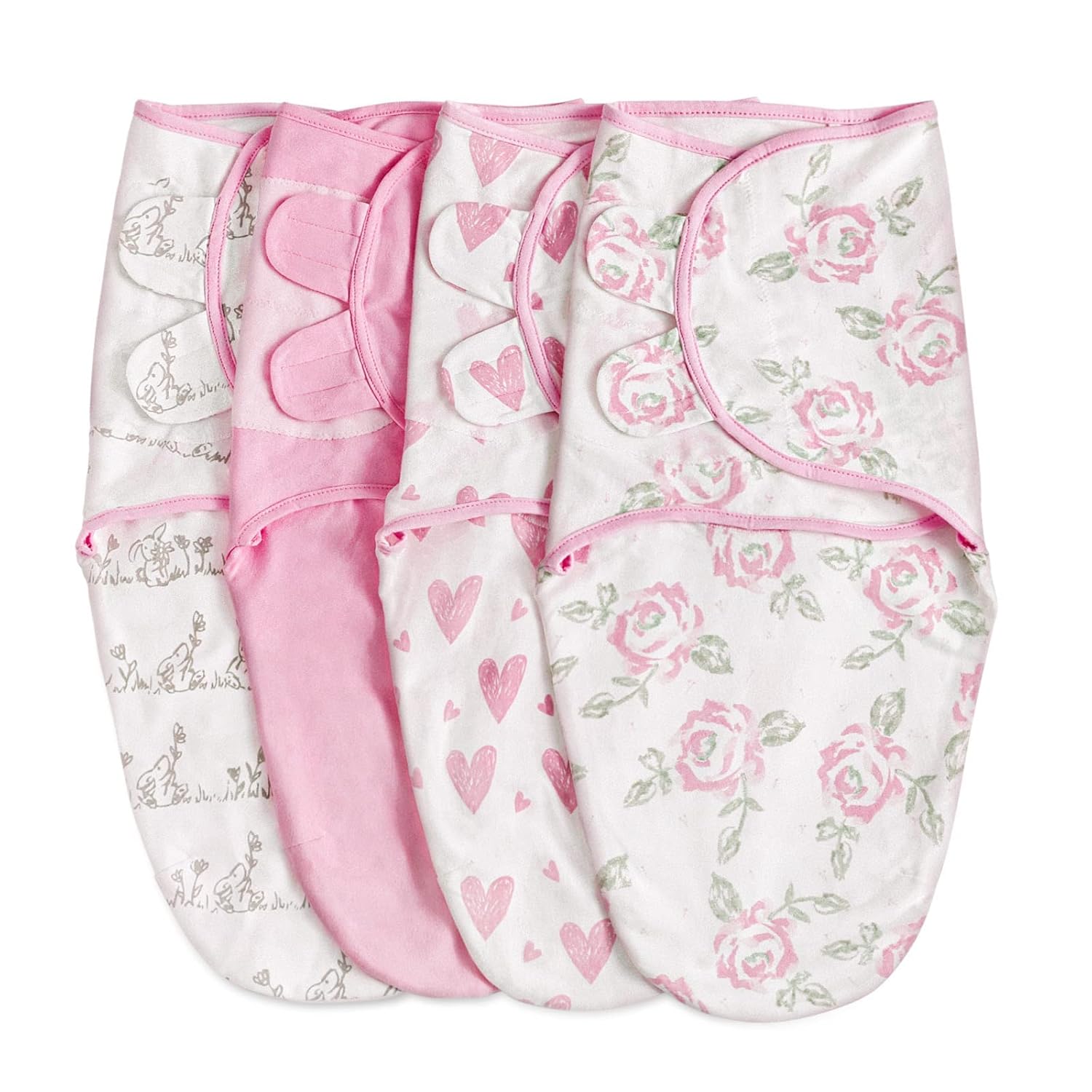 Skiennix Organic Baby Swaddle Sleep Sacks - 4-Pack Adjustable Cotton Wraps for Newborns 0-3 Months