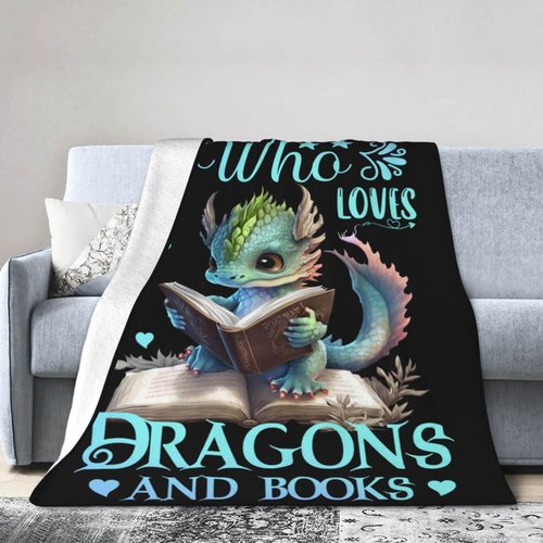 Homieblanket Dragon Blanket for Boys Girls, Cute Dragon Themed Design Printed Throw Blankets for Kids Lap, Chair Sofa, Warm Soft Cozy Blanket, 40"x 50"