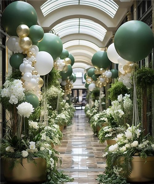 MEBAY Balloon Garland Kit - Sage Green & White Gold | 146 Pcs Latex Balloons in Various Sizes for Parties