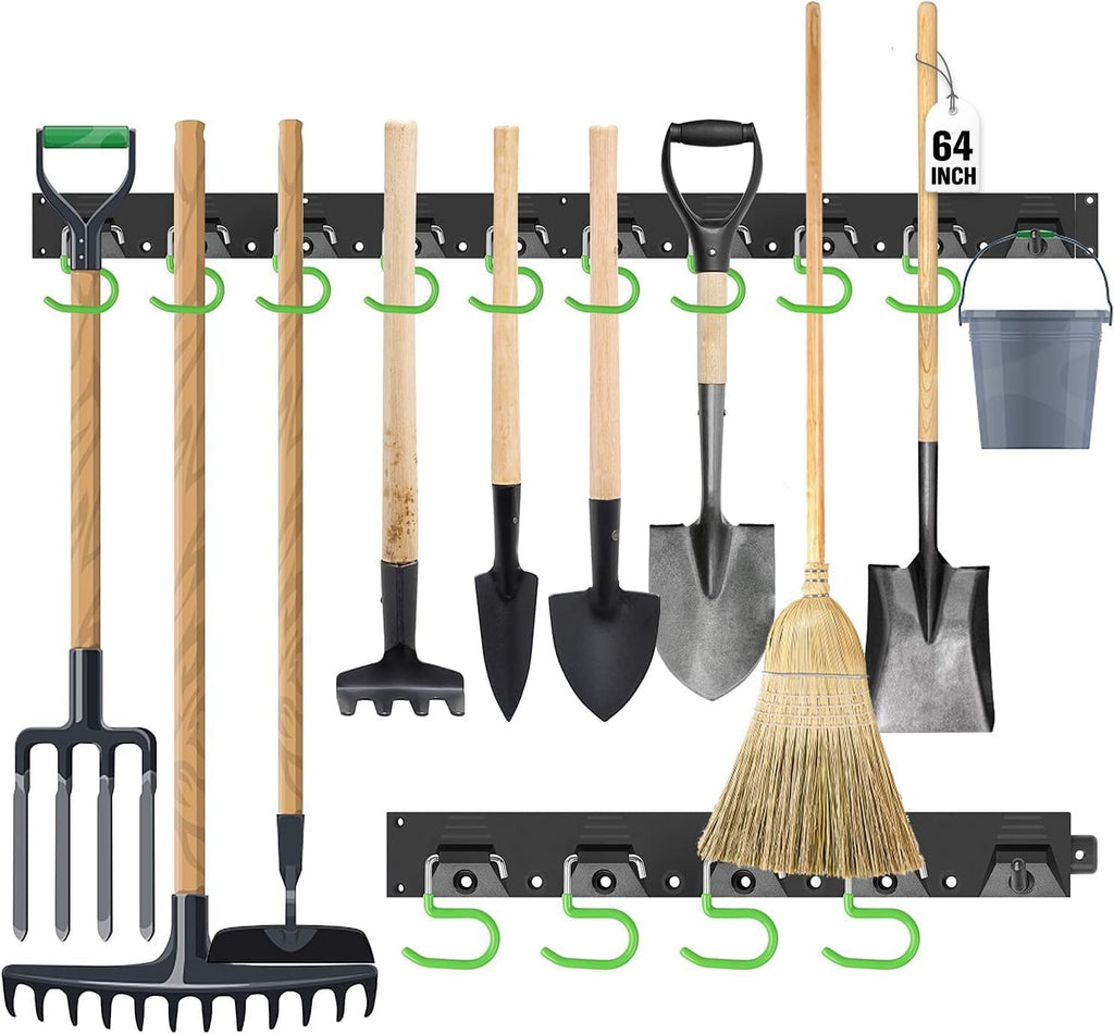 SWANLAKE Adjustable 64-Inch Plastic Storage System - Wall-Mounted Tool Organizer in Black