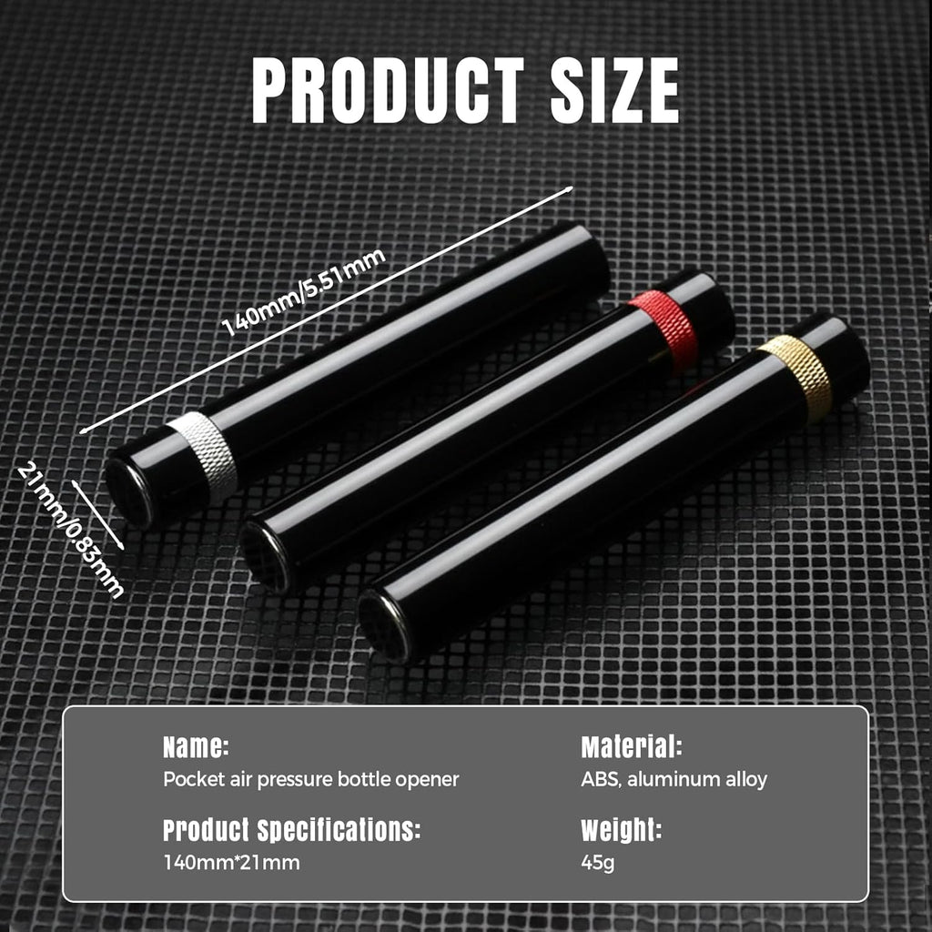 Portable Air Pressure Wine Opener, 2025 New Mini Travel Wine Bottle Opener, Magnetic Connection Port Wine Opener for Home Restaurant Party, 3-7 Compression Quick Open (Gold)