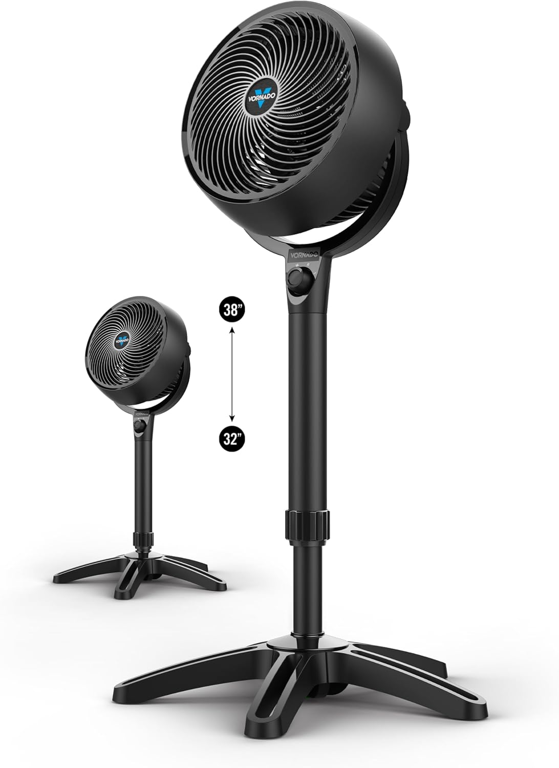 Vornado 683 Pedestal Fan - Powerful 3-Speed Air Circulator with Adjustable Height | Black, 32-38 in