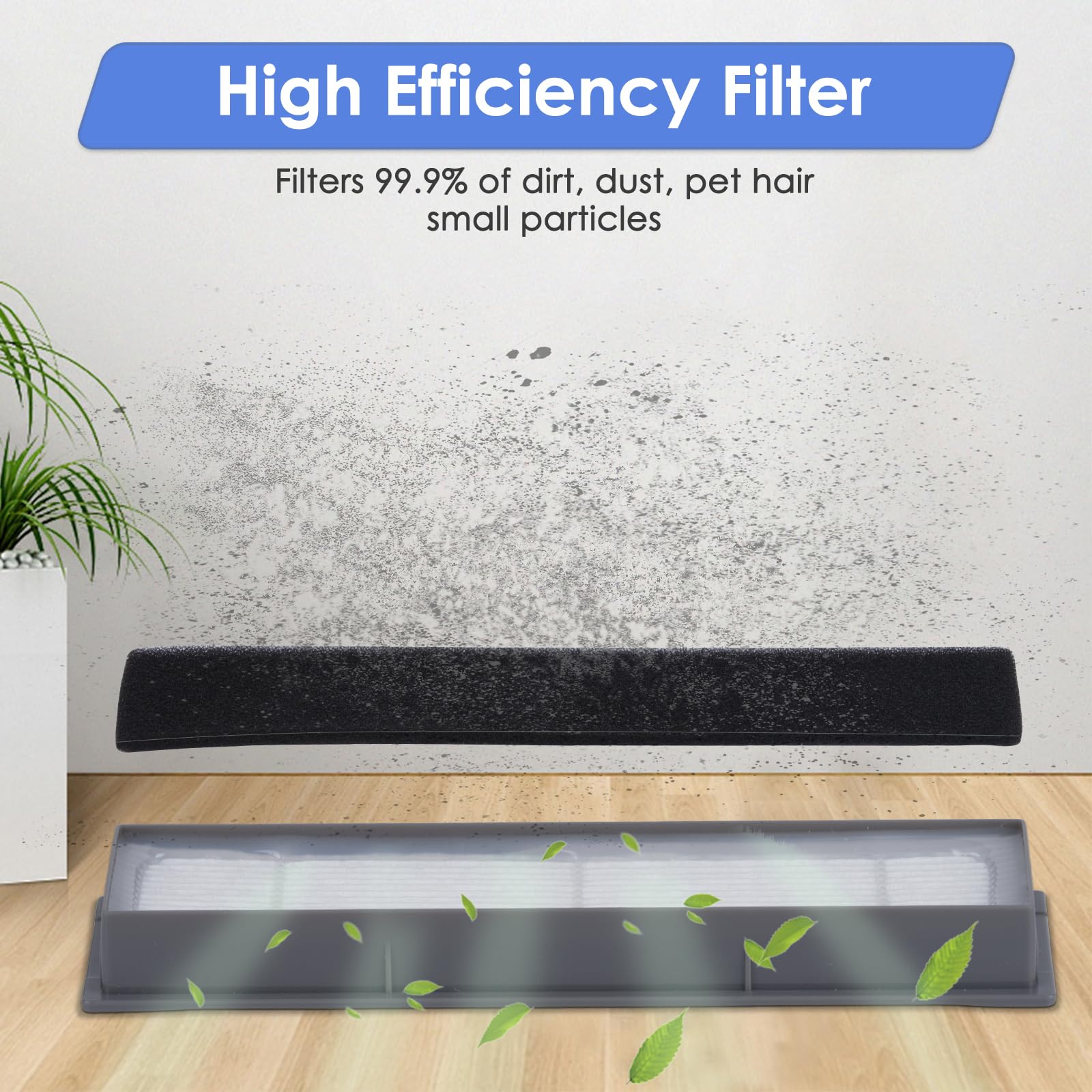 (4 Pieces) N10 HEPA Filter Compatible with Ecovacs Deebot N10 N10 Plus OZMO 920 950 T5 T8 Aivi MAX T9 N5 N7 N8+ N8 Pro Plus DX55 DX93 DJ65, Replacement Parts 4 Filters