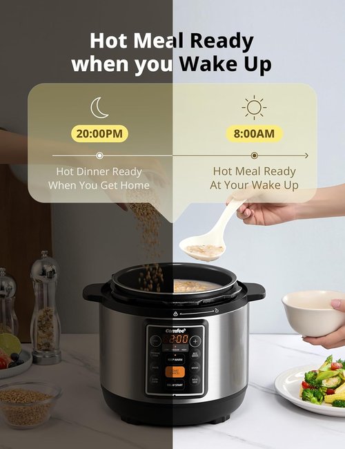 COMFEE’ 7-in-1 Electric Pressure Cooker - Multi-Cooker with Non-Stick Ceramic Pot | 3 Quarts