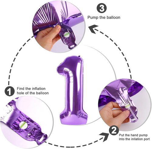 Happy 25th Birthday Decorations - 40 Inch Purple Foil Number 25 Balloon for Women’s Celebration