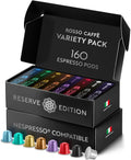 ROSSO CAFFÈ Espresso Coffee Pods - Reserve Variety Pack of 160 Capsules for Nespresso Original Machines - Made in Italy