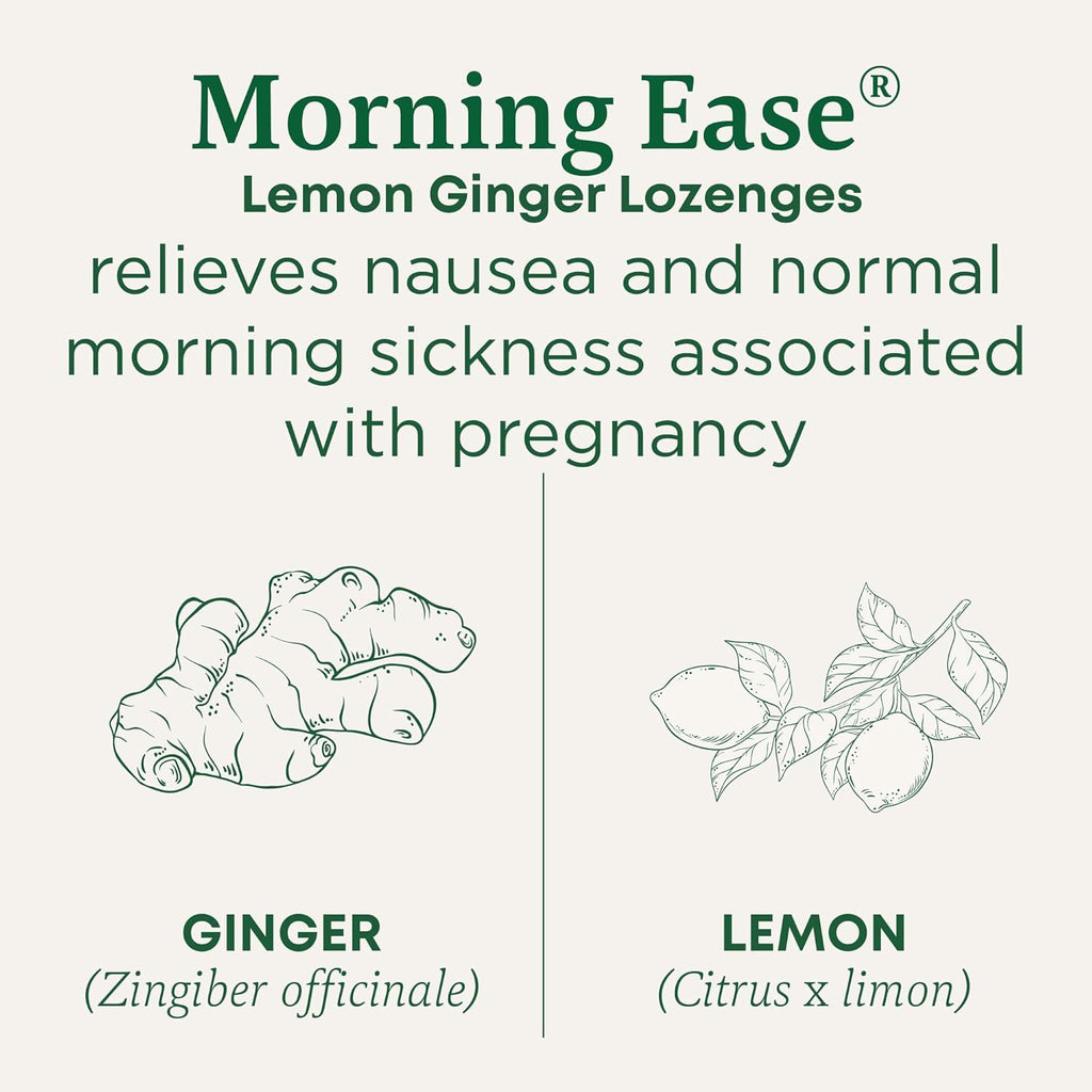 Traditional Medicinals Organic Morning Ease Lozenges - Lemon Ginger for Pregnancy Nausea Relief | 30 Wrapped Lozenges