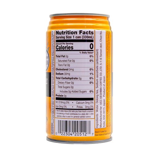 UCC Japanese Oolong Tea Drink, 11.1-Ounce Cans, Pack of 24, No Sugar, No Artificial Flavors or Coloring, Refreshing Canned Beverage, Authentic Taste, Perfect Healthy Drink