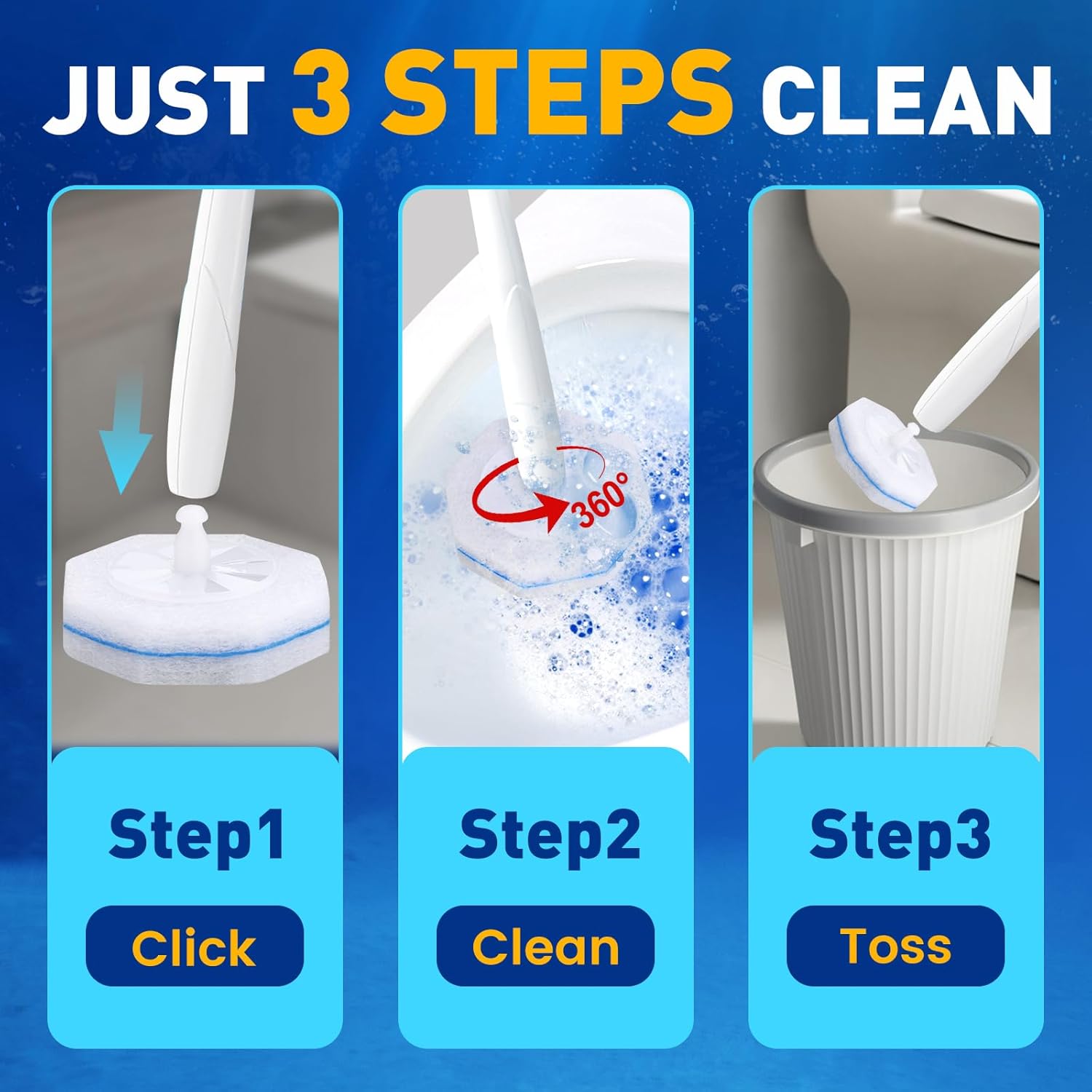 Regine Switzerland Toilet Brush Refills - Disposable Hygienic Scrubber Pads, 150 Count
