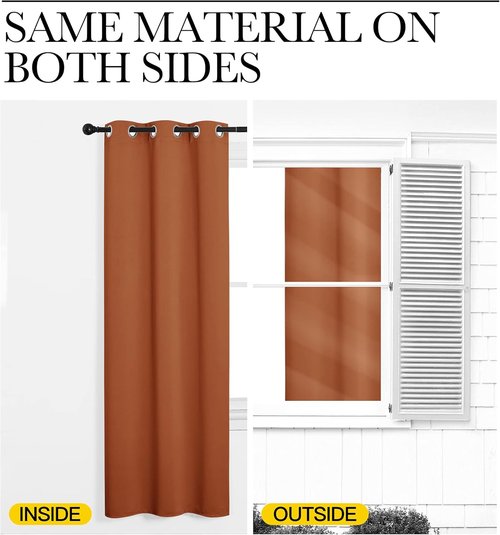 NICETOWN Blackout Curtains - Burnt Orange Thermal Insulated Drapes for Living Room | 29x45 Inches (1 Pair)