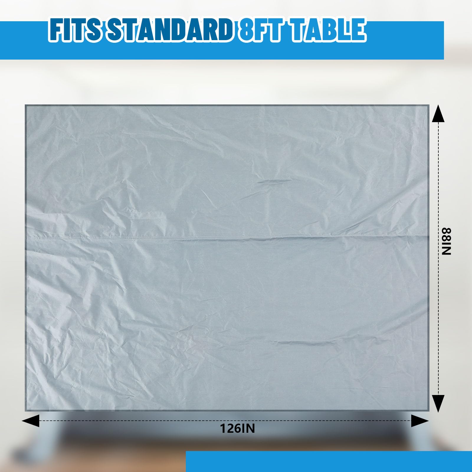 Wowangce 126" x 88" Trade Show Zip Up Table Cover 600D Oxford Waterproof Trade Show Table Cover Lockable Display Case Body Bag Showcases Tablecloth with Zipper Padlock for 8 ft Vendor Outdoor Wedding