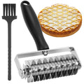 Ecavria Pastry Lattice Roller Cutter, Premium Stainless Steel Lattice Dough Cutter, Professional Pastry Cutting Tool for Beef Wellington Pie Bread Cookie Pizza