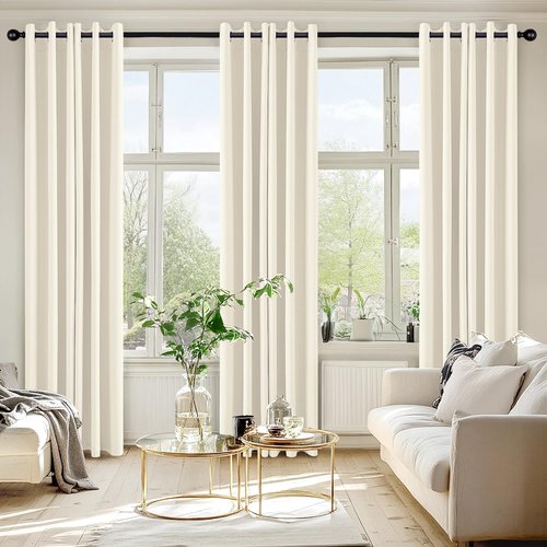 MIULEE Birch Blackout Curtains - Thermal Insulated Room Darkening Drapes | 84 Inches Long, 2 Panels