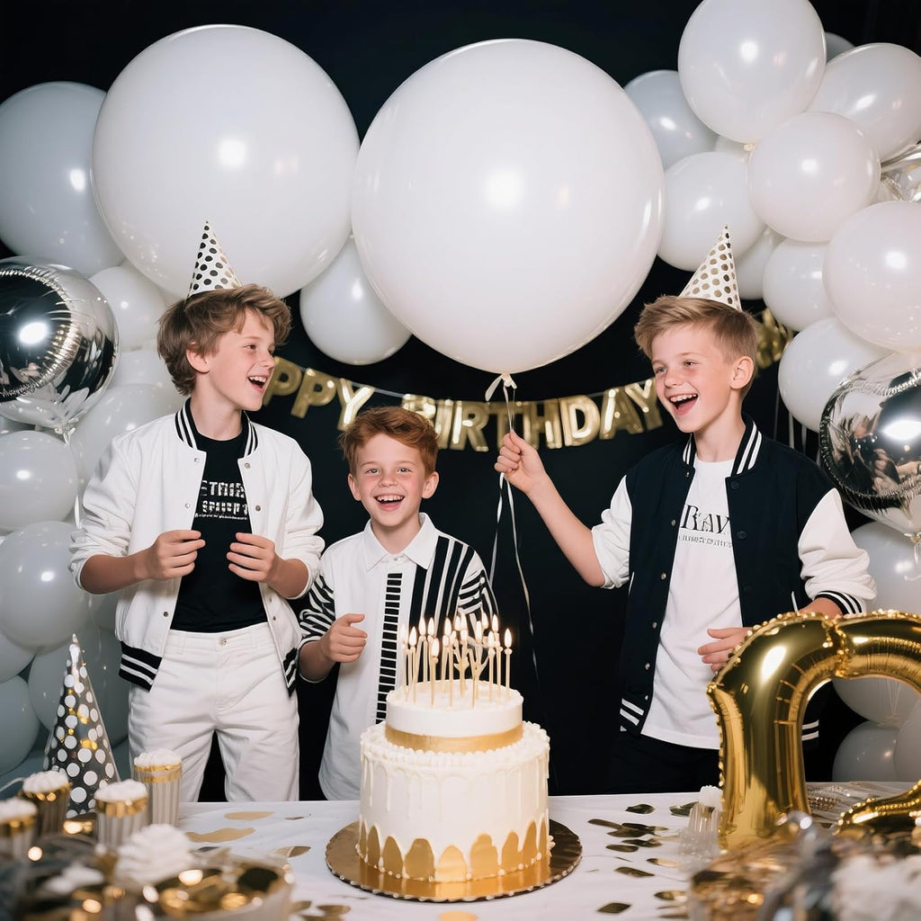 White Balloons 18 Inch - Large Latex Helium Balloons for Weddings, Birthdays & Baby Showers | 12 Pack