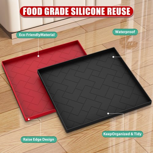 Vacuum Cleaner Silicone Mat -16'‘x15’'x0.7''Upright Vacuum Mat for Wet/Dry Cleaner Compatible with Shark, Bissell, Eureka etc. Waterproof/slip-resistant, effectively protects floors from damage