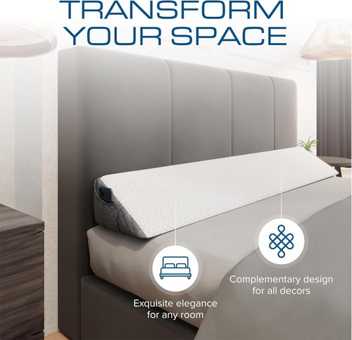 Kolbs King Size Bed Wedge Pillow - Stylish Headboard Gap Filler for Comfort & Support