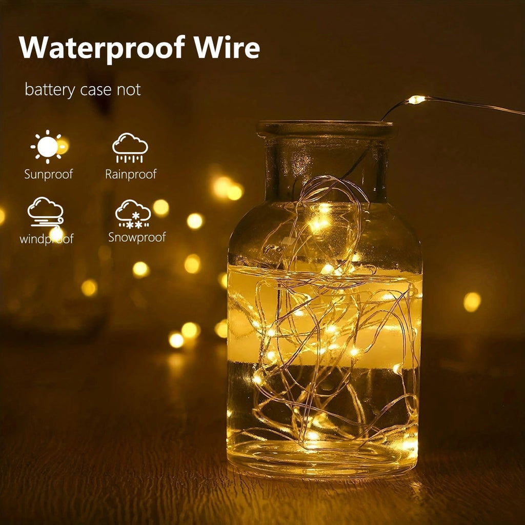 Skiennix 50 LED Fairy Lights - Battery Operated with Remote & Timer | 16 FT Warm White Twinkle String Lights for Indoor & Outdoor Décor