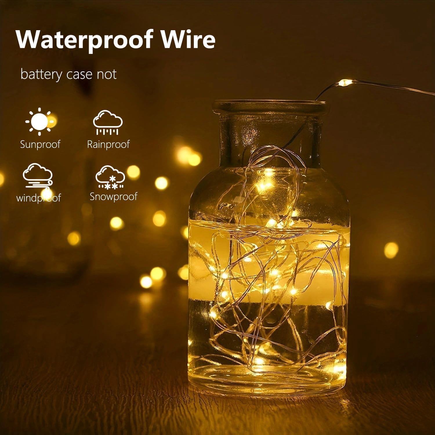 Skiennix 50 LED Fairy Lights - Battery Operated with Remote & Timer | 16 FT Warm White Twinkle String Lights for Indoor & Outdoor Décor