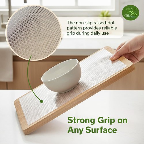 EVALAND Shelf Liners for Kitchen Cabinets Non-Adhesive 19.6" x 33 FT Clear Drawer Liner Non Slip, Washable Cabinet Liner, Waterproof Shelf Liners for Cabinets, Refrigerator Bathroom Pantry Cabinet Mat