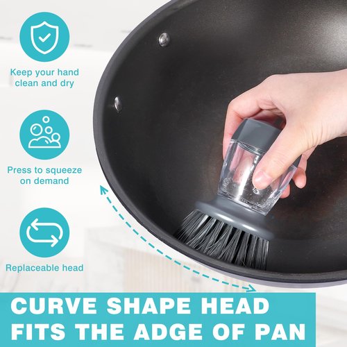 Soap Palm Brush Storage Set, 1 Piece Kitchen Brush with Bracket for Cleaning Pots, Pans and Sinks Scrub Brush Kitchen Scrub Brush