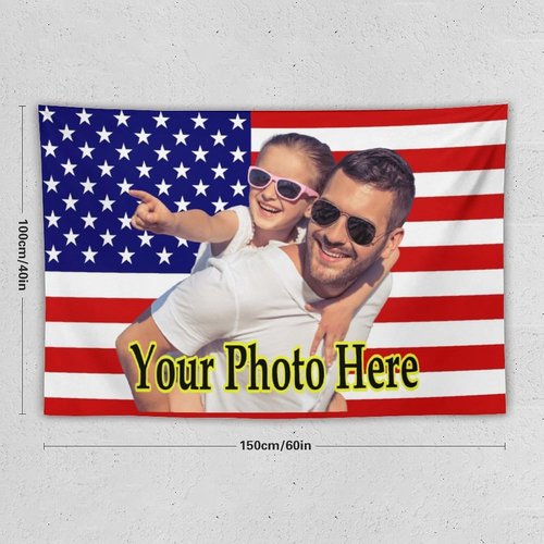 KAMXPOE Custom Wall Tapestry - Personalized Photo Blanket for Dorm Room | 60x40 Inch Horizontal Design