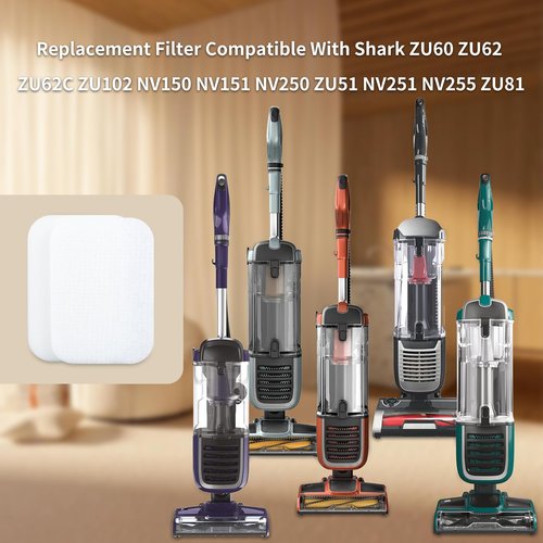 Cherimo 4 Replacement Filters for Shark ZU60 ZU62 ZU62C ZU102 NV150 NV151 NV250 ZU51 NV251 NV255 ZU81 Navigator Zero-M Self-Cleaning Brushroll Pet Pro Upright Vacuum (2 Foam + 2 Felt)