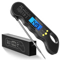 Instant Read Meat Thermometer - Fast & Accurate Digital Food Thermometer with Magnet & Backlight (Black)