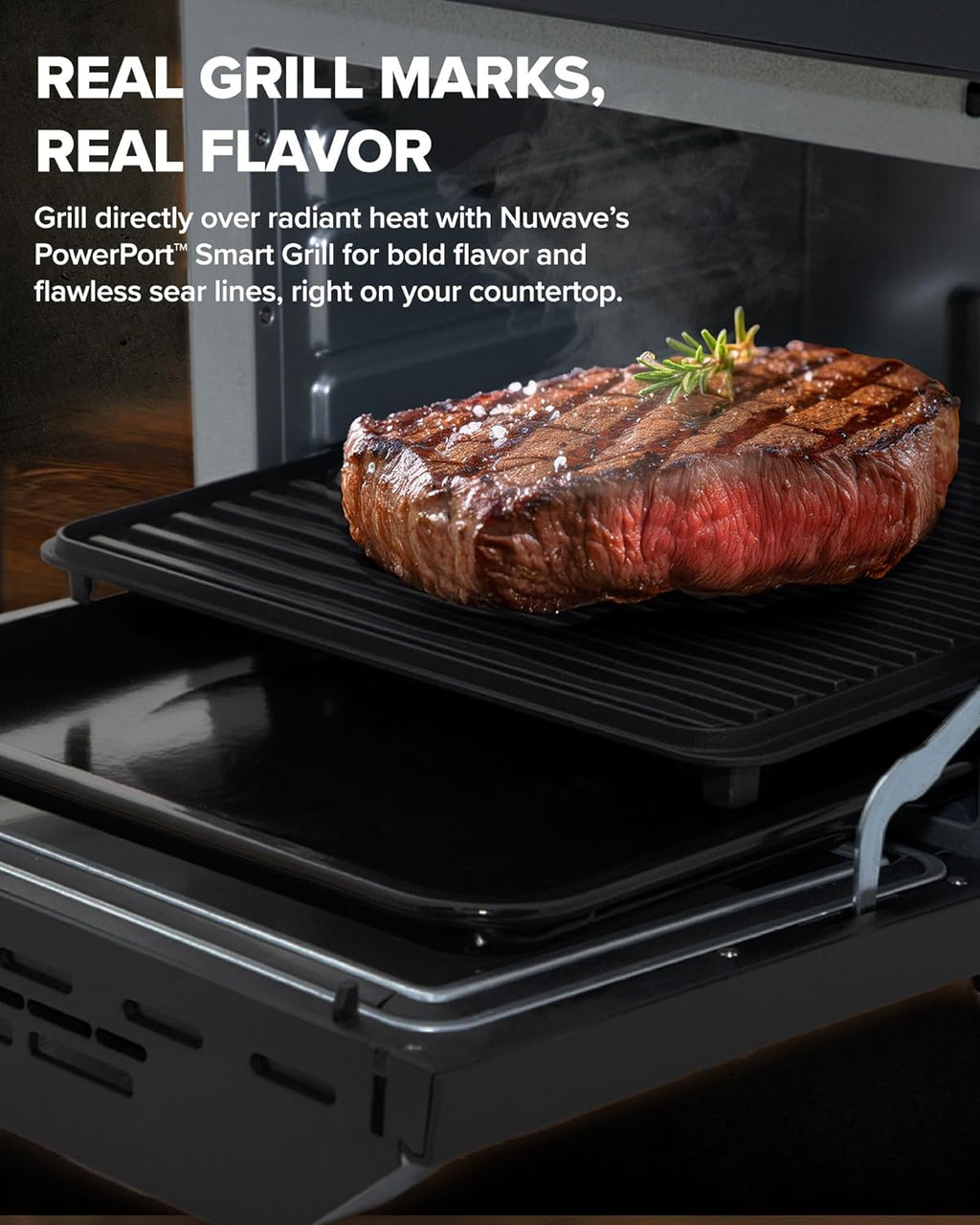 Nuwave Air Fryer Oven Combo - Even Heat & True Char Flavor | 150 Presets, Smart Probe, Stainless Steel