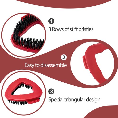 Oceda Scrubber Mop Head, Compatible with RinseClean 2-Tank System, 2 pcs Scrub Brush, Floor Scrubber Hard Bristle Cleaning Brush for Bathroom, Kitchen, Tub, Floor and Tile