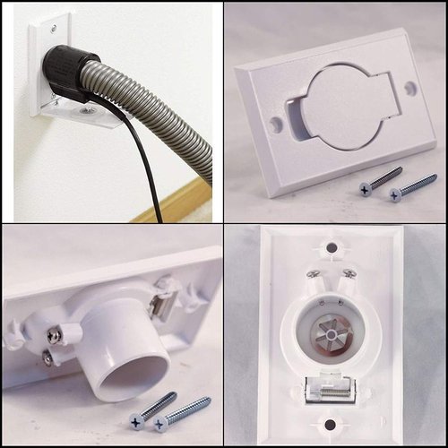 Pokin (2) Central Vacuum White Inlet Valves for Beam Central Vac - White Round Door