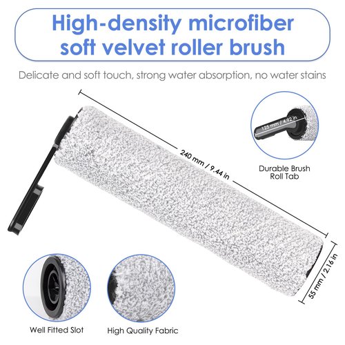 (4 Pieces) Replacement Brush Rollers Compatible with Tineco Floor One S5/ Floor One S5 Pro/iFLOOR 5 Breeze Complete Wet Dry Vacuum Cleaner, Replacement Parts Accessory Kit, 4 Main Brushes