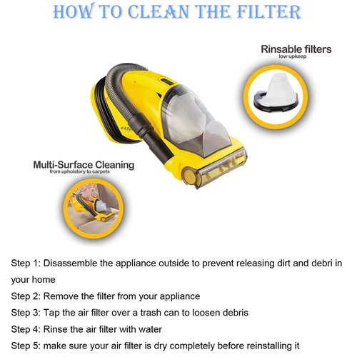 Wadoy Replacement Filters Compatible with Eureka Easy Clean, Quick Up DCF-11 Vacuum Filter 39657 62558A, Fits 61 and 70 71Series, 41A (2 PC)