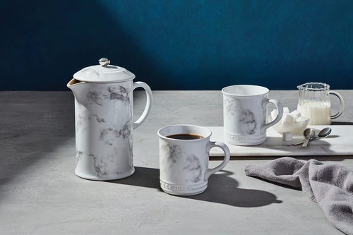 Le Creuset Stoneware 34 oz. French Press, Marble Collection