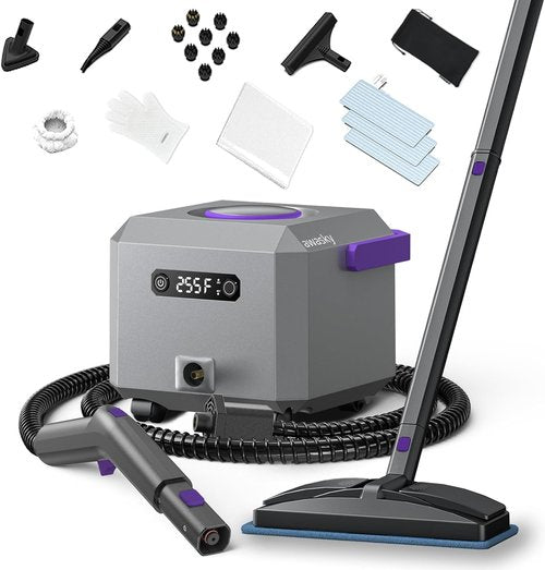 Canister Steam Cleaner - 50-Second Heat-Up, 0.6 Gal Tank, 1650W Power | 21-Piece Kit for Versatile Cleaning