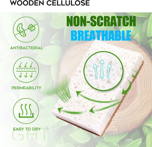 Natural Sponges 9-Pack | Eco-Friendly Non-Scratch Scrub Sponges & Biodegradable Sisal Scrubbers