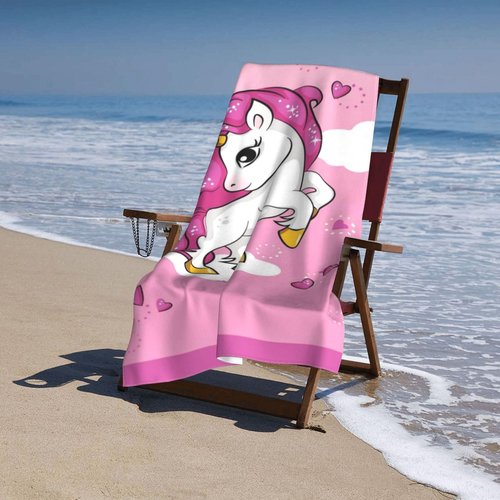 LMKLOP Cute Unicorn Beach Towel for Kids/Girls/Toddler/Baby, Personalized Microfiber Beach Towels Bulk, Quick Dry Beach Towel for Pool, Lightweight Bath Towels Oversized Clearance 30"x 60"