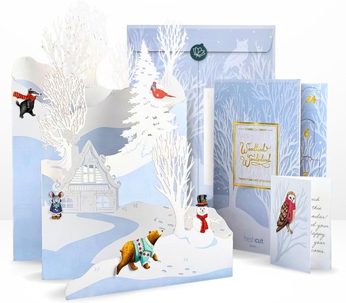 Freshcut Paper 2025 Advent Calendar - Woodland Wonderland 3D Pop-Up Greeting Cards & Notecards