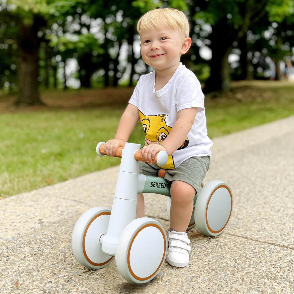 SEREED Baby Balance Bike - 4-Wheel Toddler Bike for 1 Year Olds | Perfect First Birthday Gift