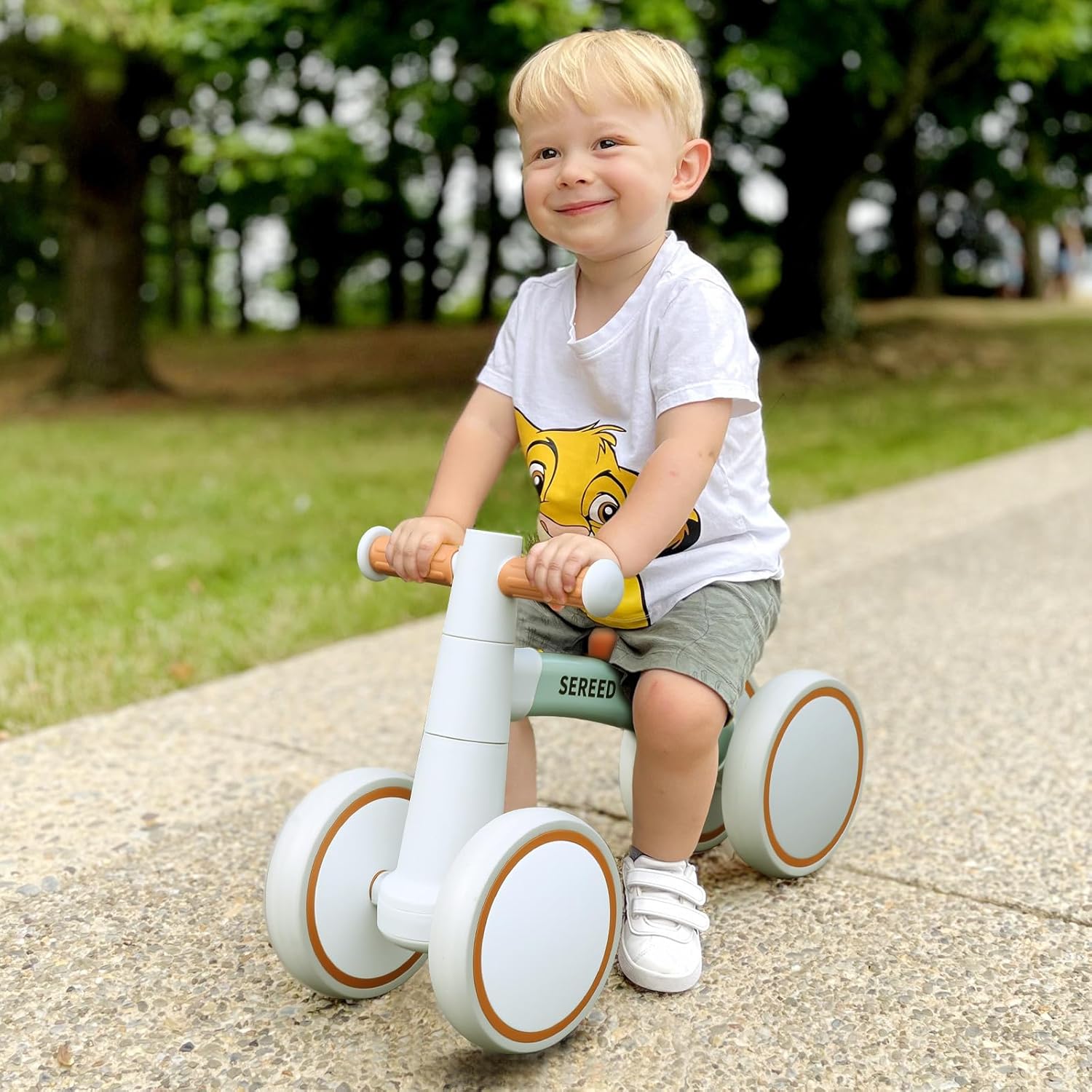 SEREED Baby Balance Bike - 4-Wheel Toddler Bike for 1 Year Olds | Perfect First Birthday Gift