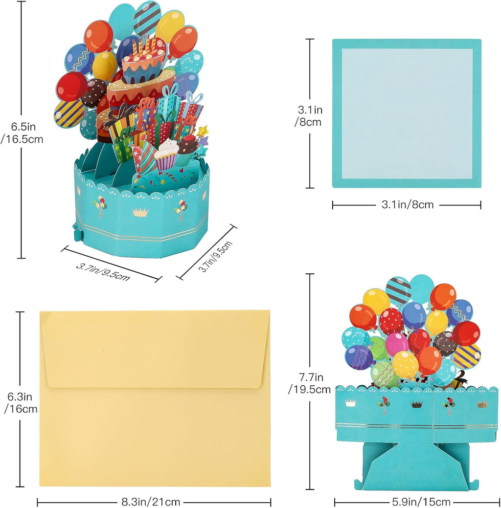 Soleebee 3D Pop-Up Birthday Card - Happy Birthday Greeting Card for Him/Her with Envelope