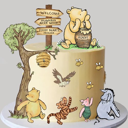 Winnie Cake Toppers for Baby Shower Decorations Classic Winnie Cake Cupcake Decorations for Birthday Party Decorations