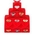 Fullhawl 15 Pcs Valentine's Day Heart Cupcake Boxes with Window Red Valentines Cupcake Treat Boxes Candy Cookie Box Gift with Stickers for Candy Cookie Dessert Homemade Bakery Party