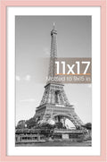 Upsimples 11x17 Picture Frame - Versatile Display for 9x15 with Mat or 11x17 Without - Pink, 1 Pack