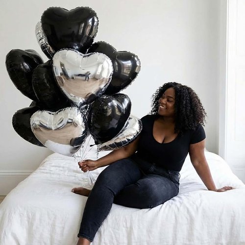 I Love You Balloons for Him/Her Balloons black Sliver romantic balloon kit with black Sliver +heart mylar balloons rose petals for hotel Decorations Valentines Party wedding anniversary supplies