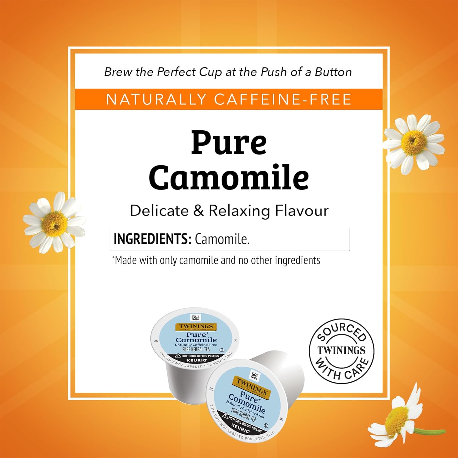 Twinings Pure Camomile Herbal Tea K-Cup Pods - Naturally Caffeine-Free, 24 Count | Enjoy Hot or Iced